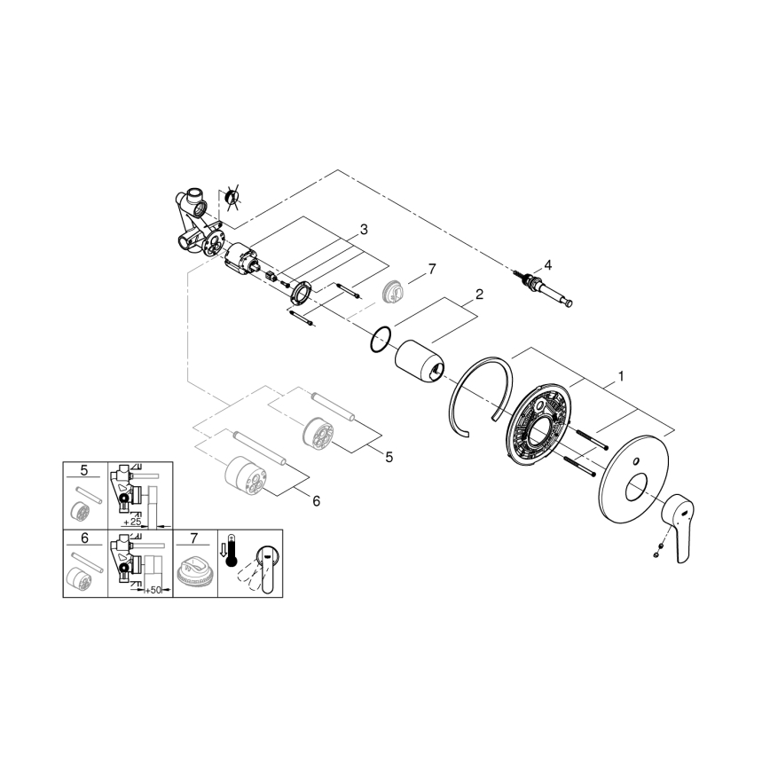 GROHE 23558002 - Grifo de bañera START, cromo brillante