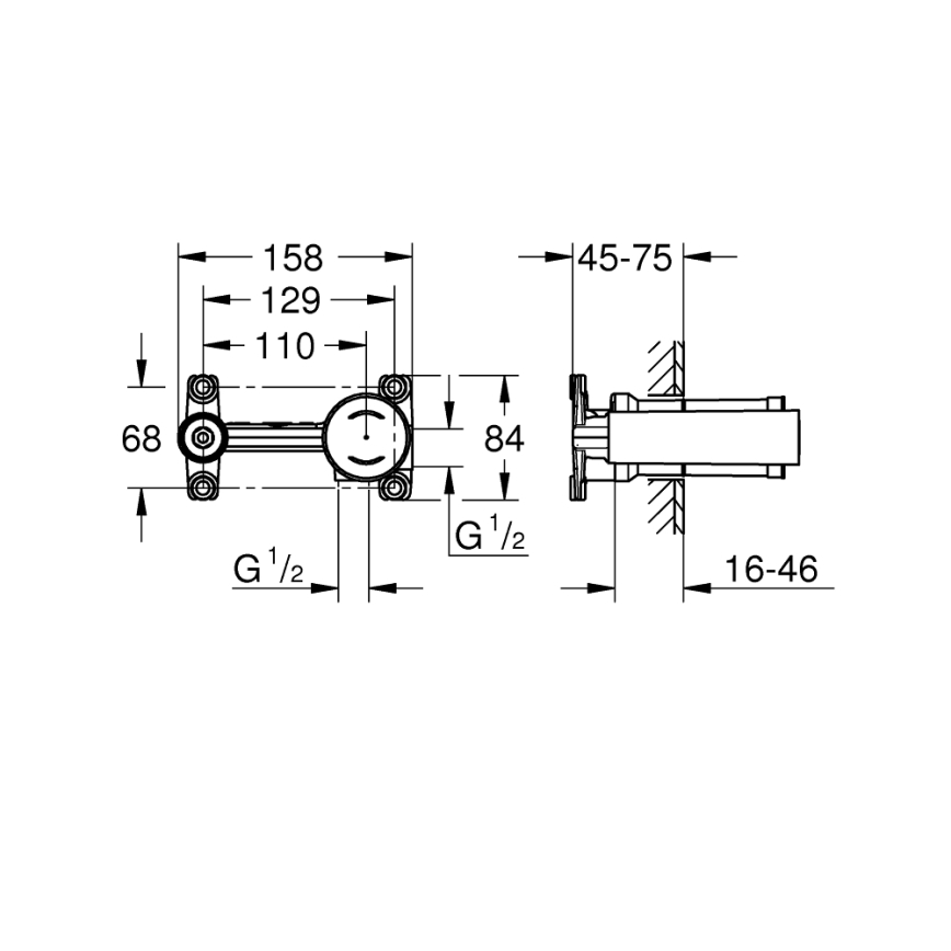 GROHE 23571000 - Cuerpo empotrado para grifería empotrada