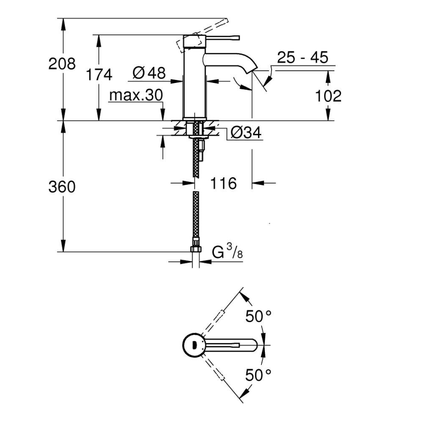 GROHE 23590DA1 - Grifo de lavabo ESSENCE DN 15 acabado bronce