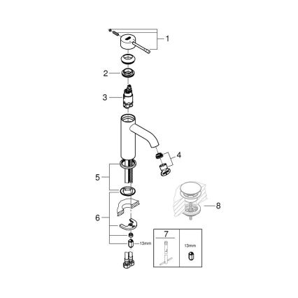GROHE 23590DC1 - Grifo de lavabo ESSENCE tamaño S en acero inoxidable