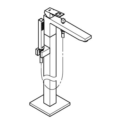 GROHE 23672001 - Grifo de bañera EUROCUBE 298 mm cromado brillante