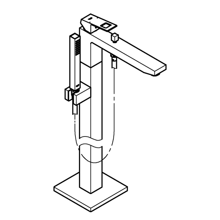 GROHE 23672001 - Grifo de bañera EUROCUBE 298 mm cromado brillante