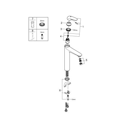 GROHE 23719003 - Grifo para lavabo EUROSTYLE XL en cromo brillante