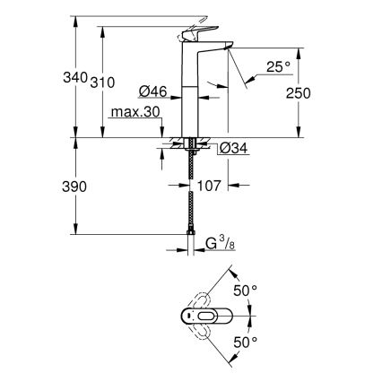 GROHE 23764000 - Grifo de lavabo BAULOOP DN 15 cromo brillante