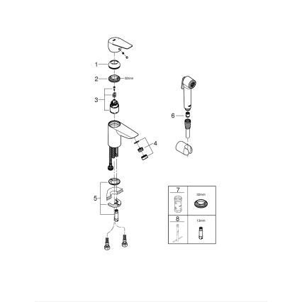 GROHE 23773001 - Grifo de lavabo START EDGE tamaño S cromo brillante