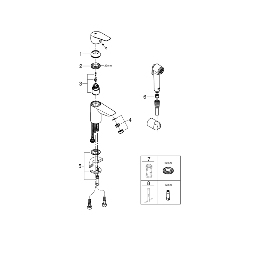 GROHE 23773001 - Grifo de lavabo START EDGE tamaño S cromo brillante