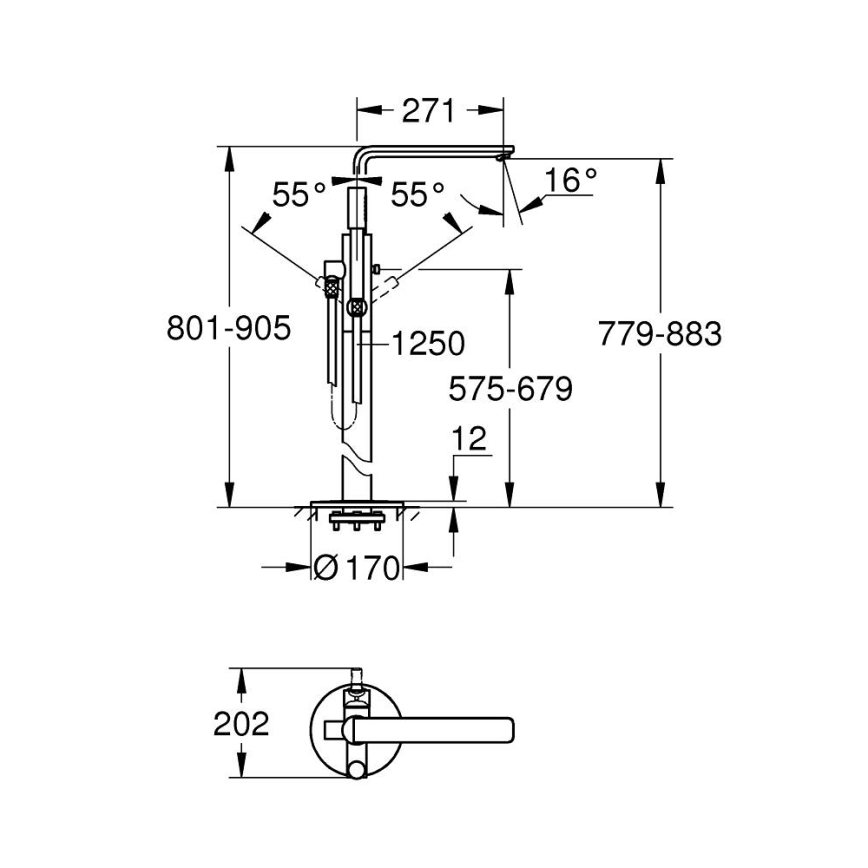 GROHE 23792001 - Grifo de bañera LINEARE 271 mm cromo brillante
