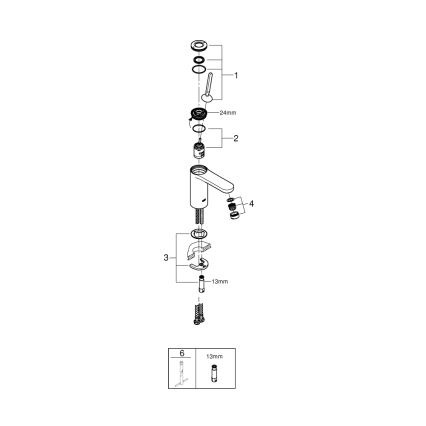 GROHE 23800000 - Monomando para lavabo GET, tamaño M, cromo brillante