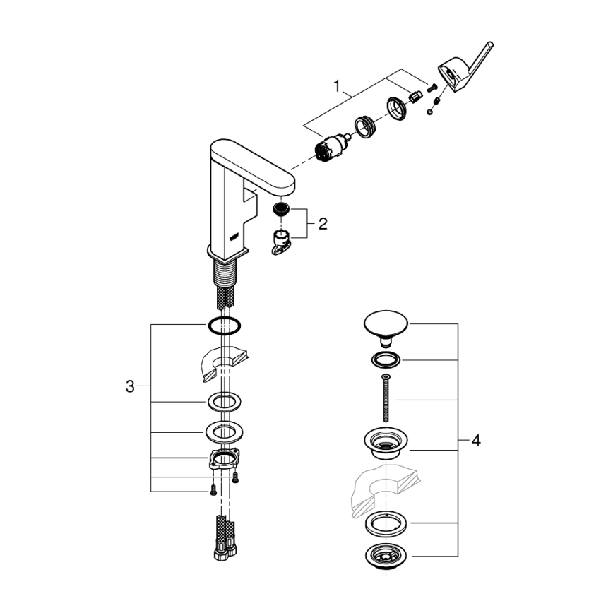 GROHE 23872003 - Grifo para lavabo PLUS M cromo brillante