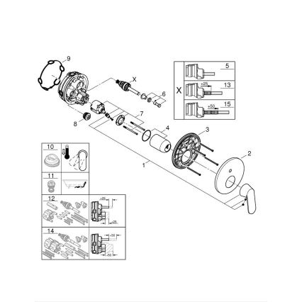 GROHE 24045000 - Grifo mezclador con desviador de dos vías EUROSMART, cromo brillante