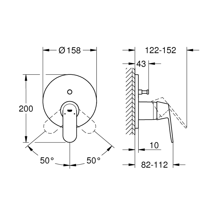 GROHE 24045000 - Grifo mezclador con desviador de dos vías EUROSMART, cromo brillante