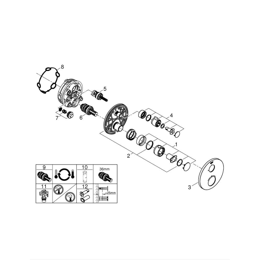 GROHE 24075000 - Mezclador termostático para ducha GROHTHERM, cromo brillante