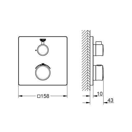 GROHE 24078000 - Mezclador termostático de ducha GROHTHERM, cromo brillante