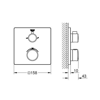 GROHE 24080000 - Mezclador termostático para bañera GROHTHERM, cromo brillante