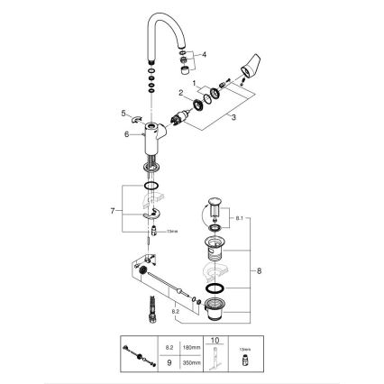 GROHE 24201001 - Grifo de lavabo DN 15, tamaño L, cromo brillante