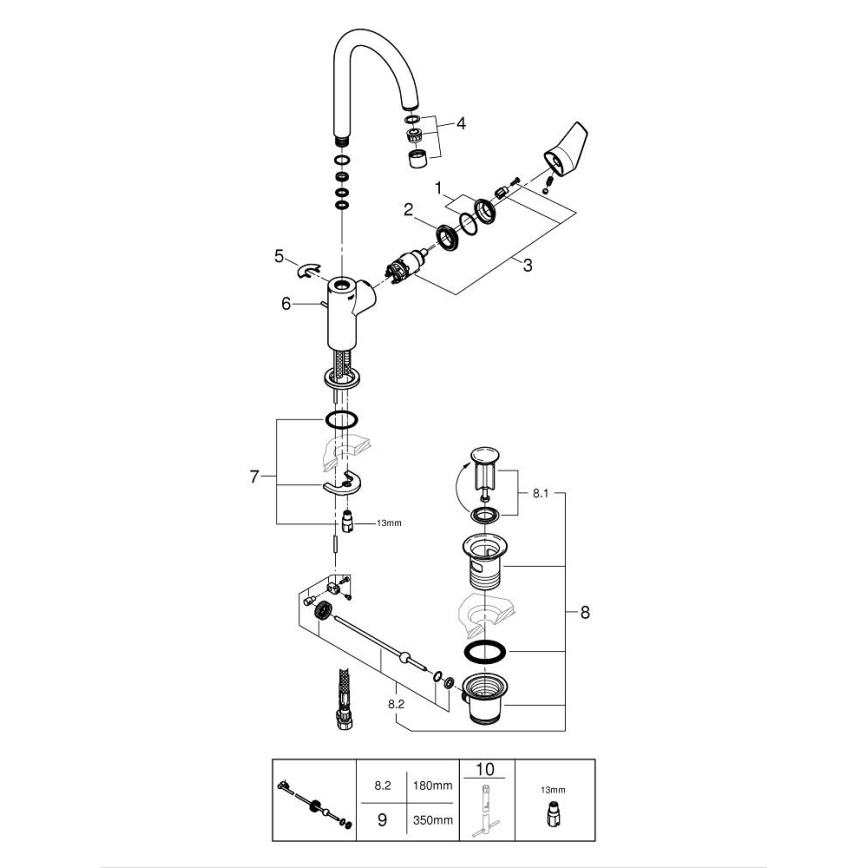 GROHE 24201001 - Grifo de lavabo DN 15, tamaño L, cromo brillante