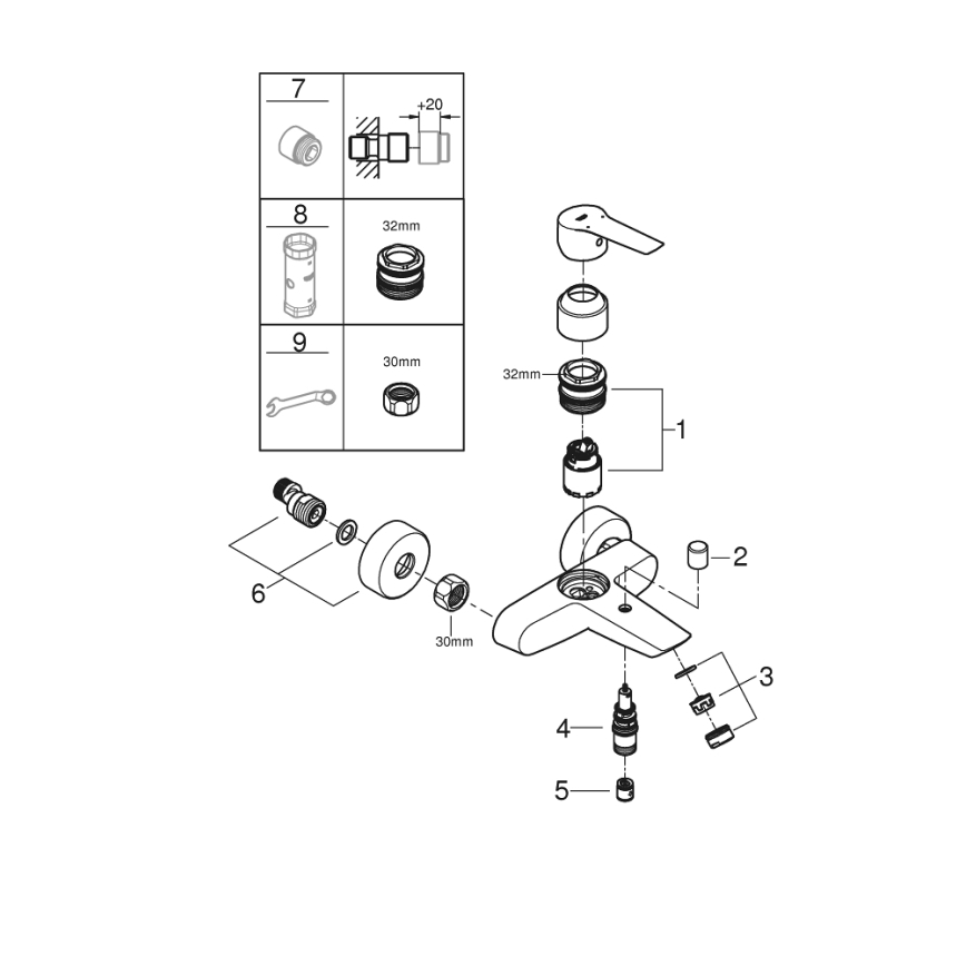 GROHE 24206002 - Grifo de bañera START DN 15 cromo brillante