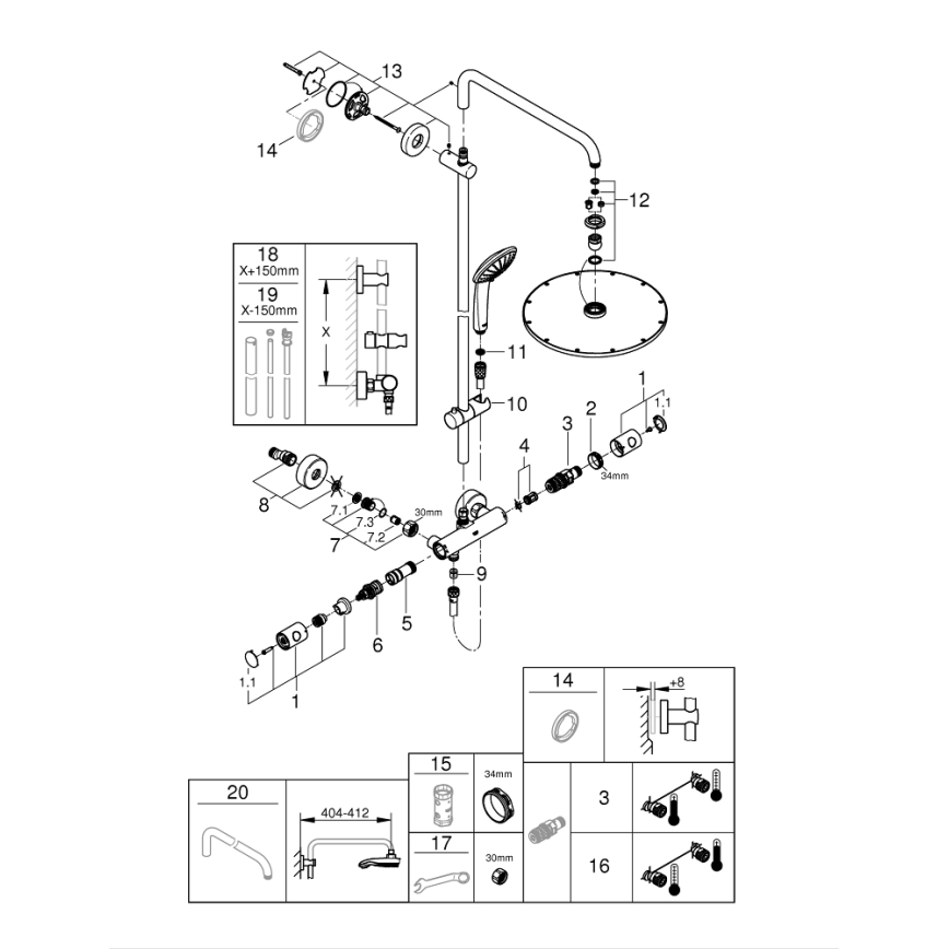 GROHE 26075DL0 - Sistema de ducha EUPHORIA SYSTEM 310, acabado en bronce
