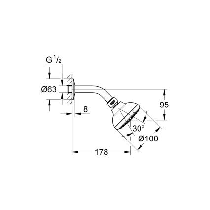 GROHE 26088001 - Rociador de ducha TEMPESTA 100, 100 mm, cromado brillante