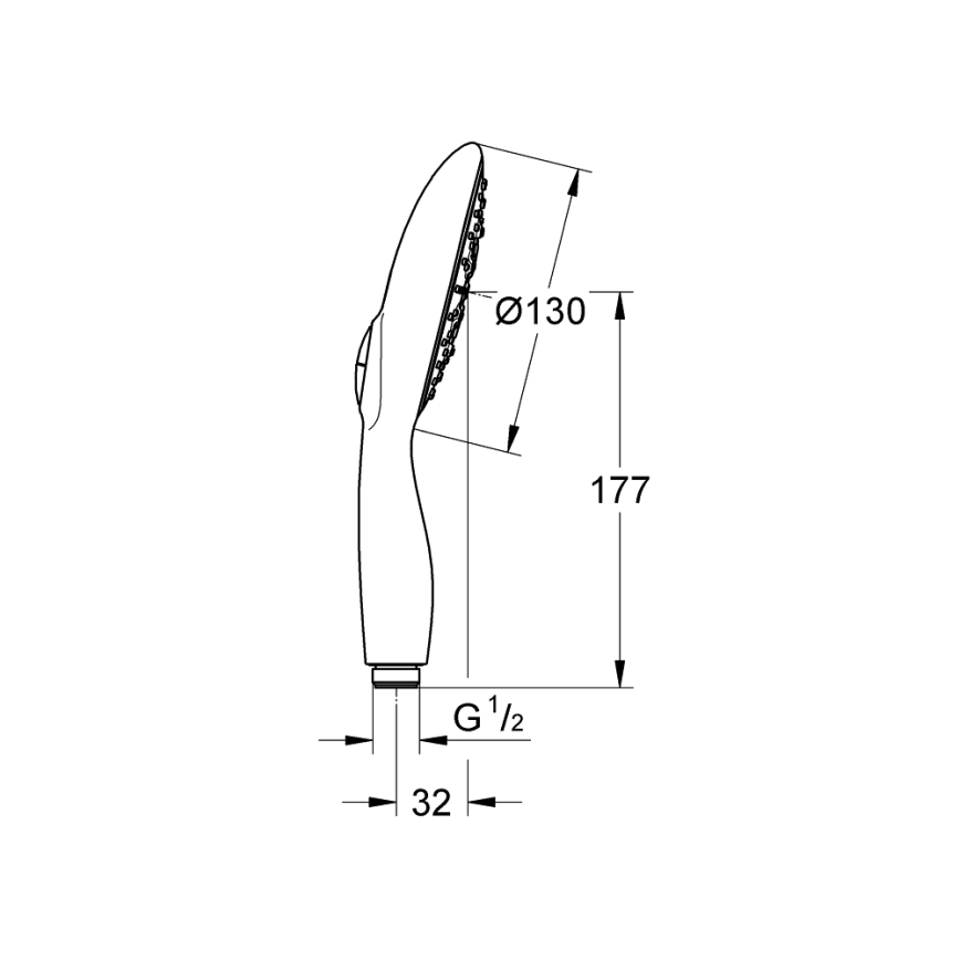 GROHE 26107000 - Ducha de mano VITALIO RAIN 130 mm acabado cromo brillante
