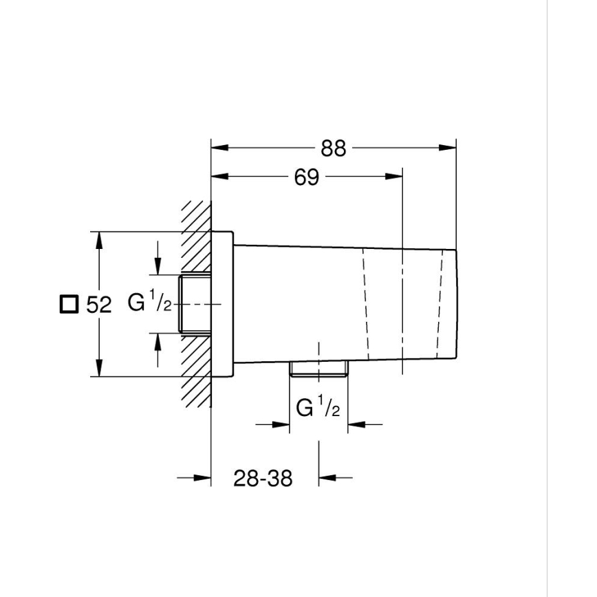 GROHE 26370DC0 - Codo mural EUPHORIA CUBE DN 15 acero inoxidable