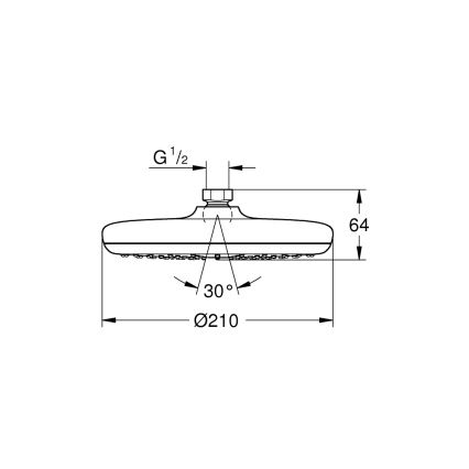GROHE 26410000 - Cabezal de ducha TEMPESTA 210 mm cromo brillante