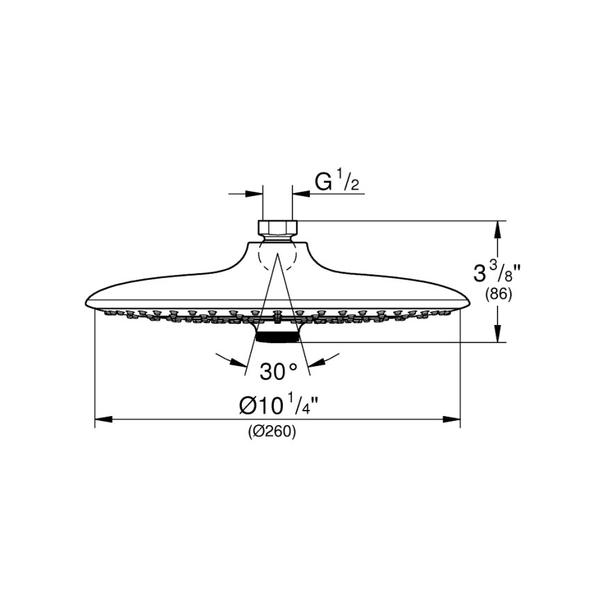 GROHE 26456000 - Cabezal de ducha EUPHORIA Ø 260 mm cromo brillante