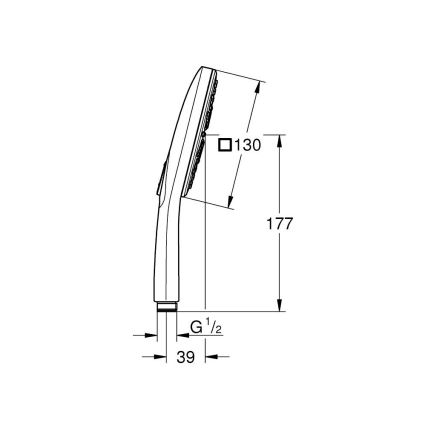 GROHE 26550000 - Ducha de mano RAINSHOWER SMARTACTIVE 130 CUBE cromado brillante