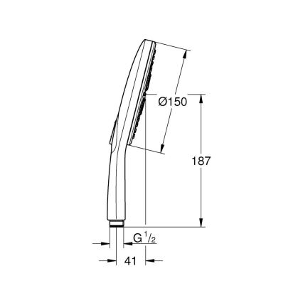GROHE 26554LS0 - Ducha de mano RAINSHOWER SMARTACTIVE 150 mm cromo brillante
