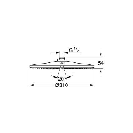GROHE 26562000 - Cabezal de ducha RAINSHOWER MONO 310 mm cromo brillante