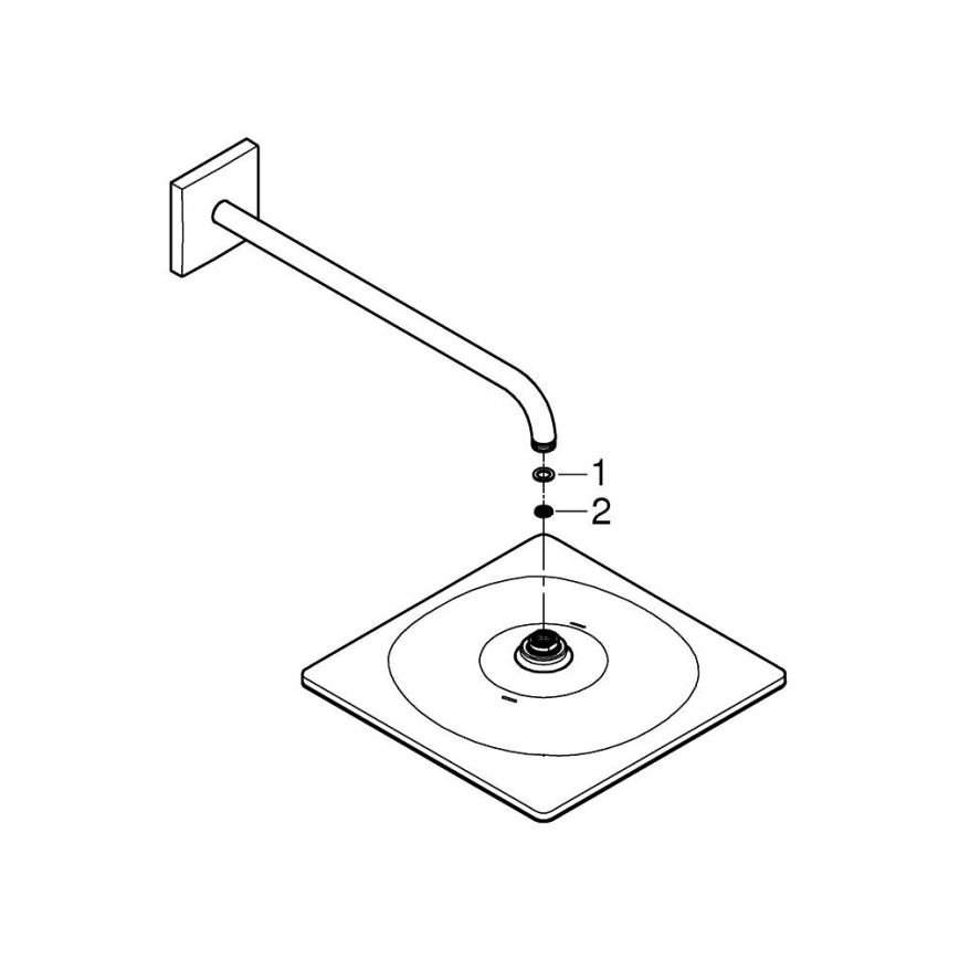 GROHE 26564000 - Set con rociador de ducha RAINSHOWER MONO 310 CUBE 422 mm, cromado