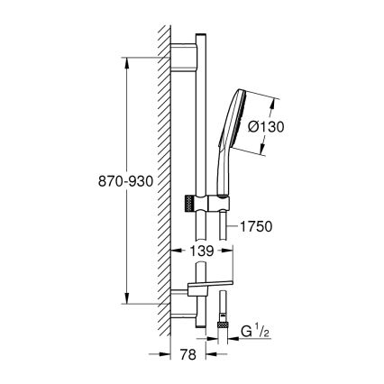 GROHE 26579LS0 - Set de ducha RAINSHOWER SMARTACTIVE 130 900 mm cromo brillante