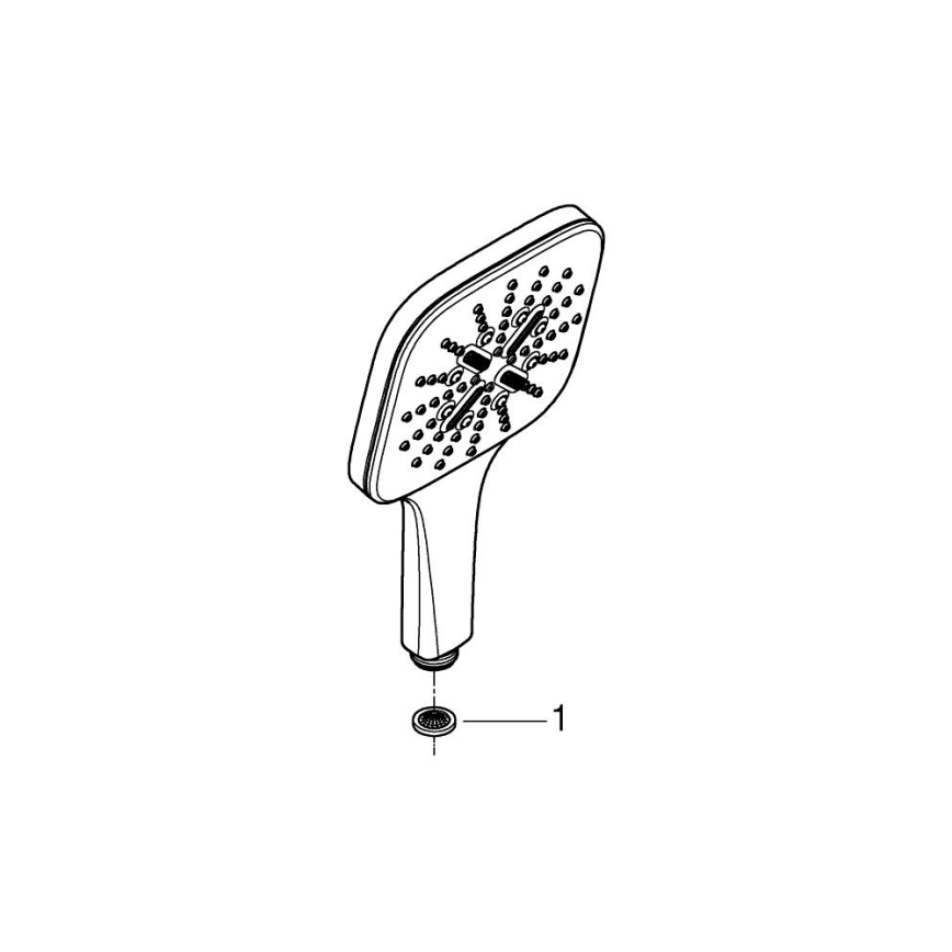 GROHE 26582DC0 - Ducha de mano RAINSHOWER SMARTACTIVE 130 CUBE en acero inoxidable
