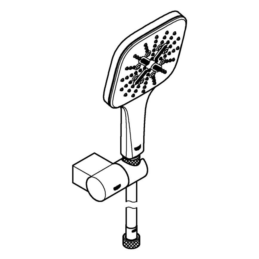 GROHE 26588000 - Juego de ducha de mano RAINSHOWER SMARTACTIVE 130 CUBE cromo brillante