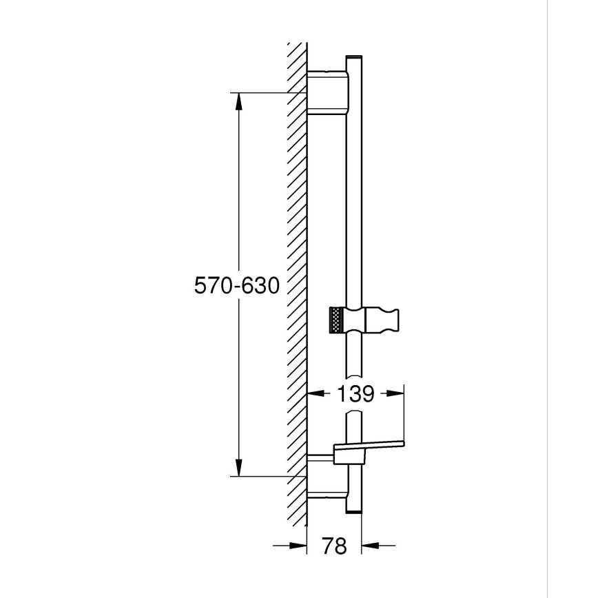 GROHE 26602AL0 - Barra de ducha SMARTACTIVE 600 mm, grafito