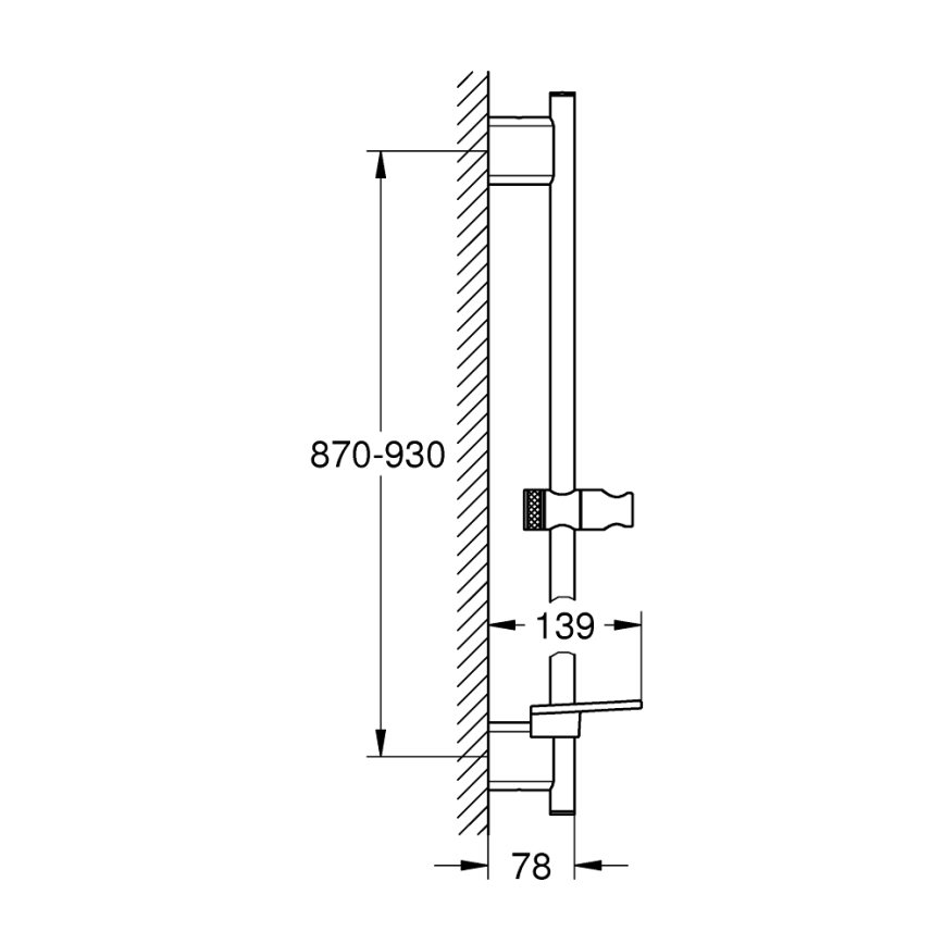 GROHE 26603000 - Barra de ducha RAINSHOWER SMARTACTIVE 900 mm cromo brillante