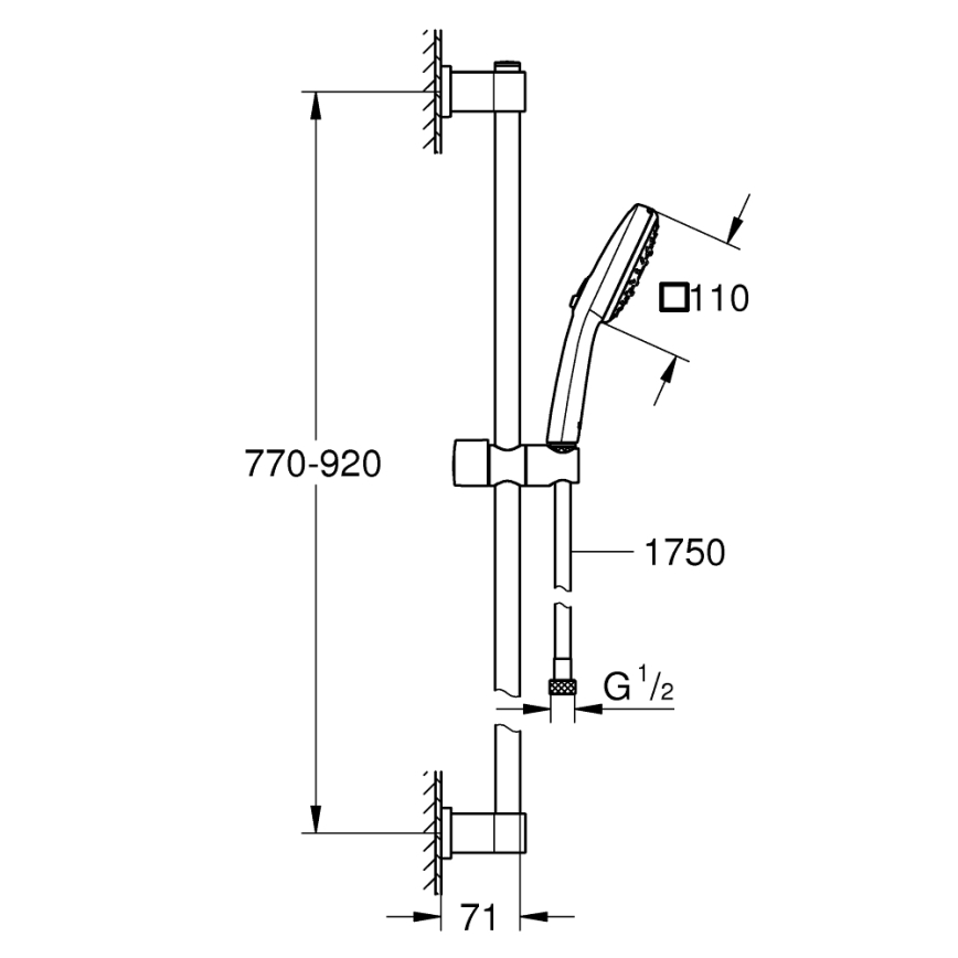 GROHE 26932001 - Set de ducha VITALIO COMFORT 110 900 mm, cromado brillante