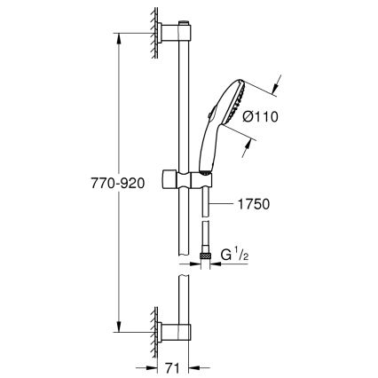 GROHE 26954001 - Set de ducha VITALIO START 110, 900 mm, cromo brillante