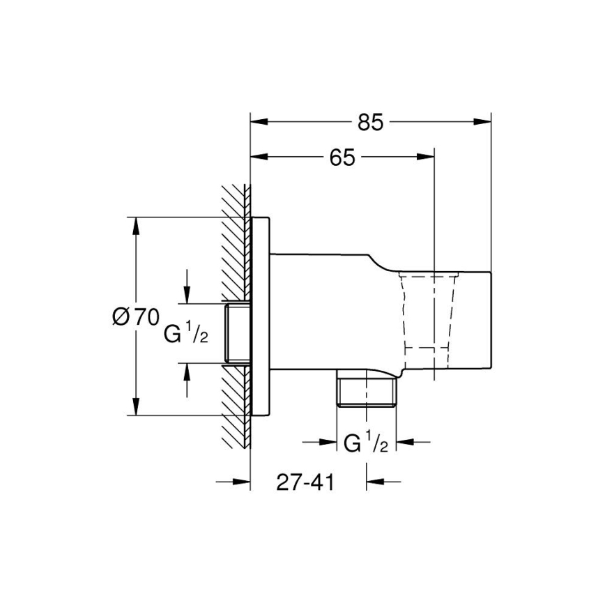 GROHE 269622431 - Codo de pared VITALIO UNIVERSAL G12” negro