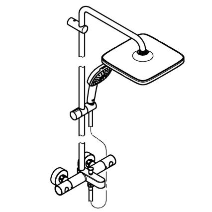 GROHE 269842431 - Sistema de ducha VITALIO COMFORT 250, 250 × 250 mm, negro