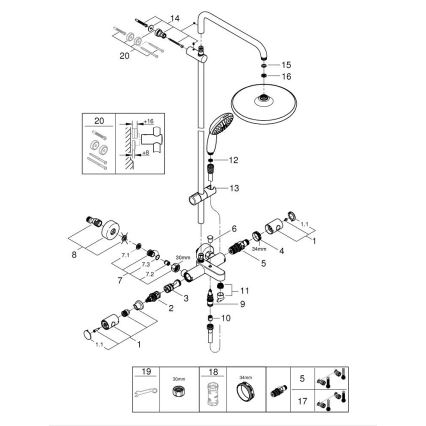 GROHE 269882431 - Sistema de ducha VITALIO START SYSTEM 250 390 mm negro