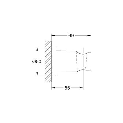 GROHE 27074000 - Soporte mural para ducha RAINSHOWER con roseta redonda, acabado cromado brillante