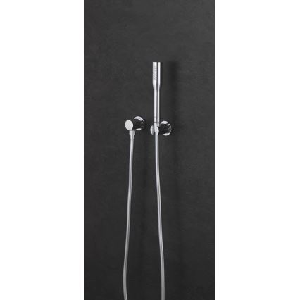 GROHE 27074000 - Soporte mural para ducha RAINSHOWER con roseta redonda, acabado cromado brillante
