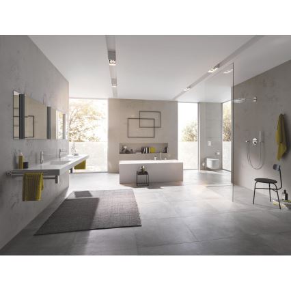 GROHE 27074000 - Soporte mural para ducha RAINSHOWER con roseta redonda, acabado cromado brillante