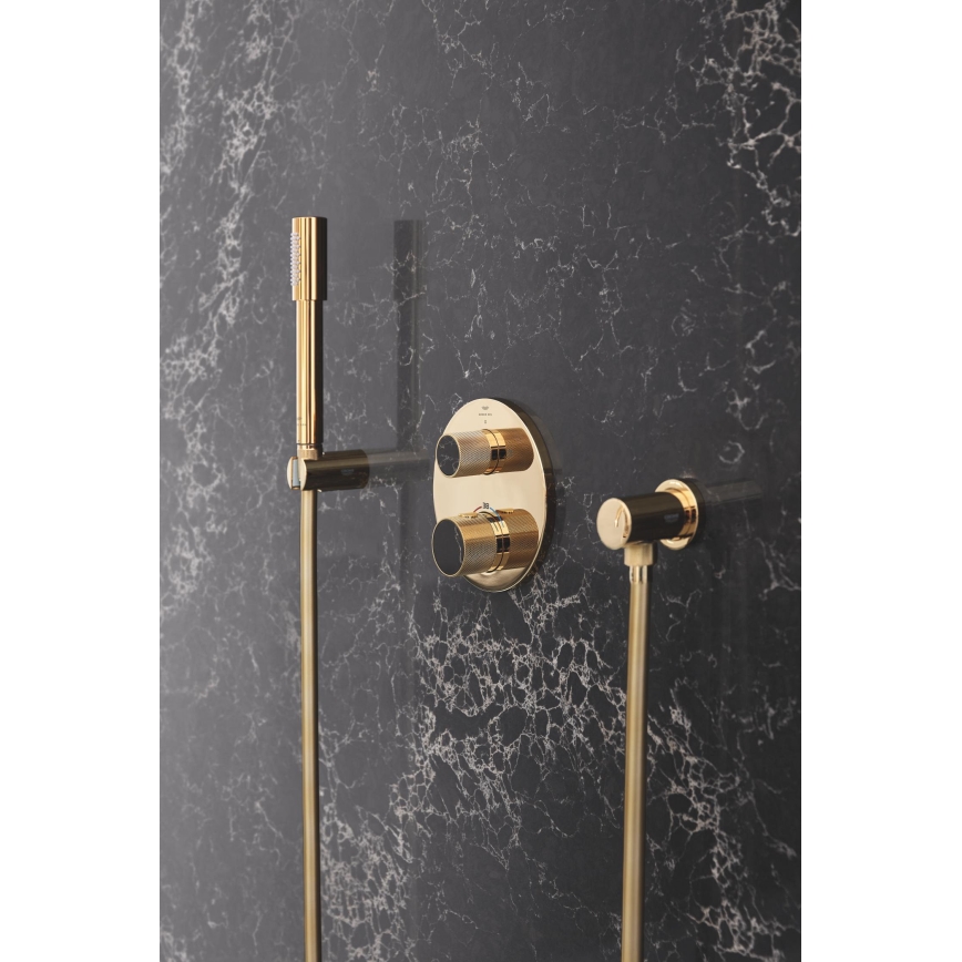 GROHE 27074GL0 - Soporte mural para ducha RAINSHOWER, acabado dorado