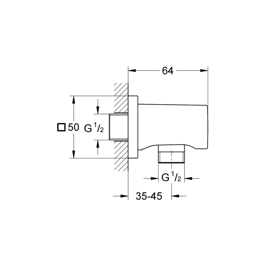 GROHE 27076000 - Codo mural RAINSHOWER en cromo brillante