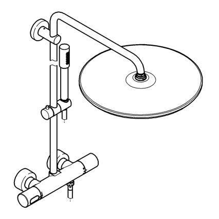 GROHE 27174001 - Sistema de ducha RAINSHOWER SYSTEM 400 450 mm cromo brillante