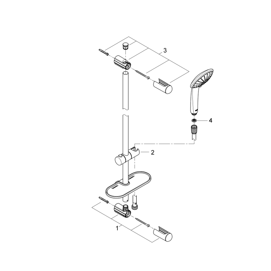 GROHE 27231001 - Conjunto de ducha EUPHORIA 600 mm cromo brillante