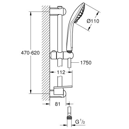 GROHE 27231001 - Conjunto de ducha EUPHORIA 600 mm cromo brillante