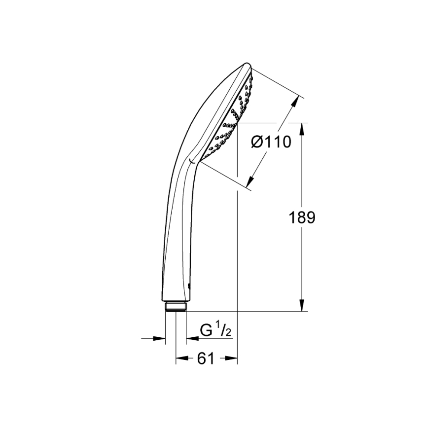 GROHE 27265000 - Ducha de mano RAINSHOWER 130 cromo brillante